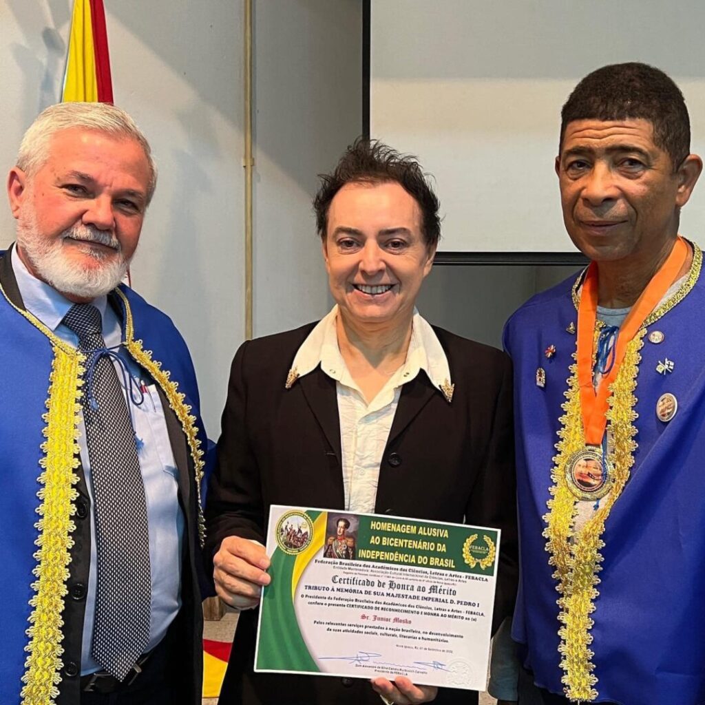 Mestre de Ceriimonia Virtual Sergio Diniz, Junior Mosko e Chanceler Cultural Hamilton Viera