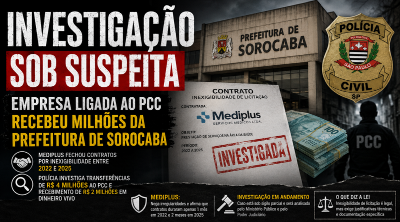 Empresa investigada por suposta ligação com o PCC por contratos sem licitação com a Prefeitura de Sorocaba