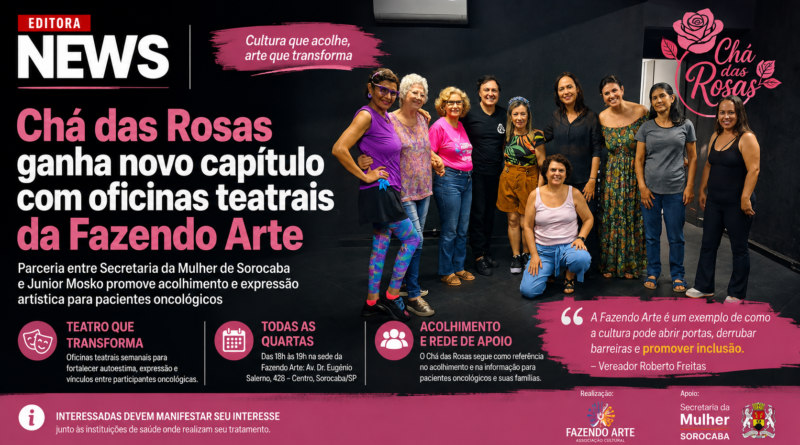 Chá das Rosas ganha novo capítulo com oficinas teatrais da Fazendo Arte
