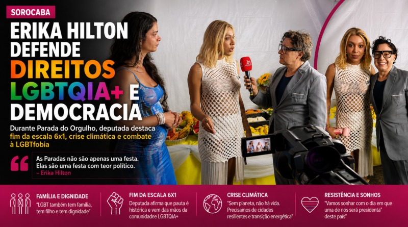 Erika Hilton defende democracia, direitos LGBTQIA+ e fim da escala 6×1 durante Parada do Orgulho de Sorocaba