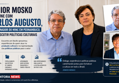 Júnior Mosko se reúne com Carlos Augusto, coordenador do MinC em Pernambuco, para discutir políticas culturais